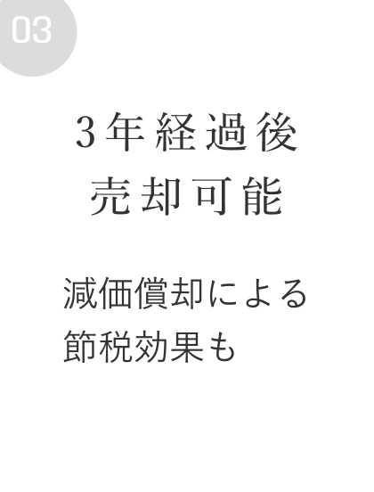 3年経過後売却可能